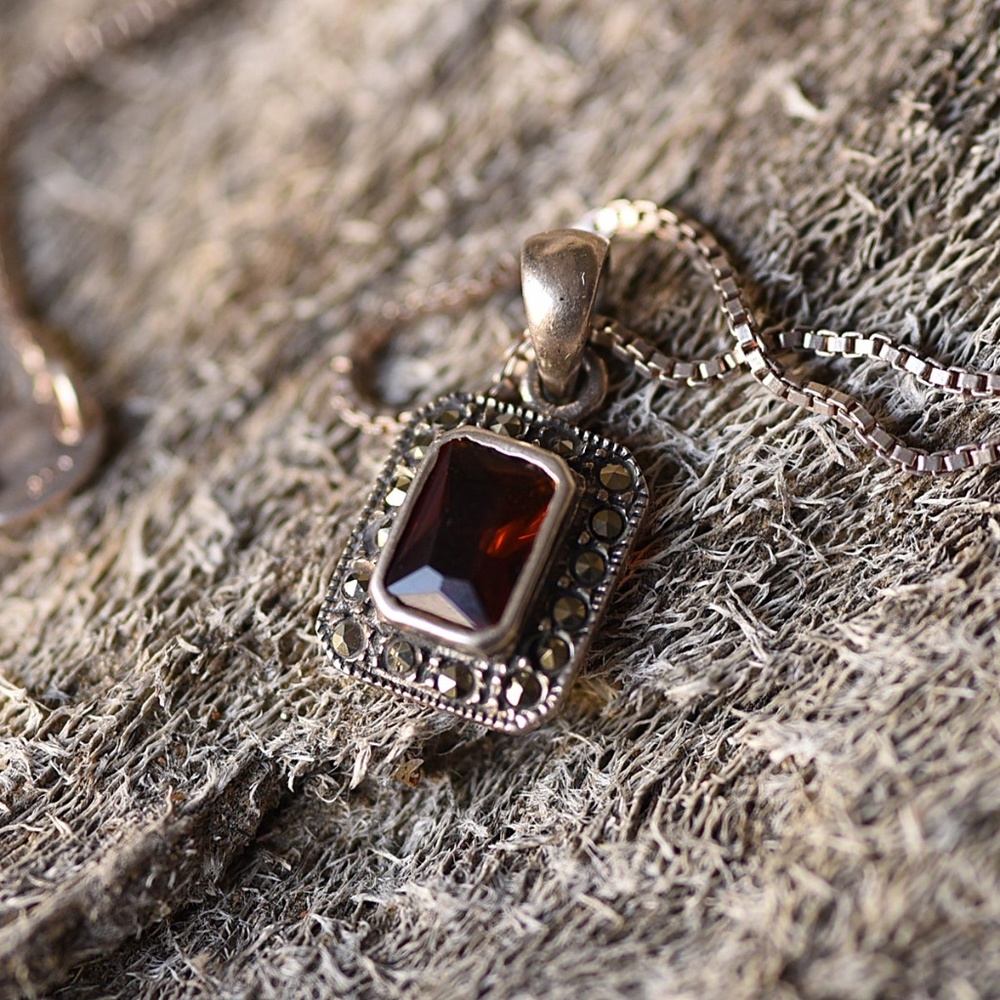 Marquisette and Garnet necklace